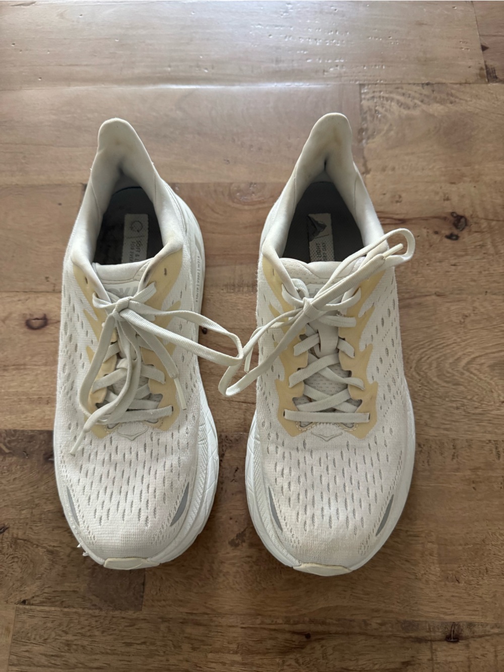 Hoka One One Women's Sneakers in Cream and Light Yellow